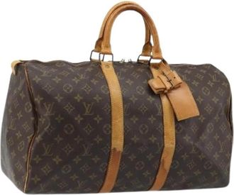 Louis Vuitton Pre-owned Boston Bag - Dames - Vintage Weekendtas - Bruin - ONE Size - Leer - Vintage