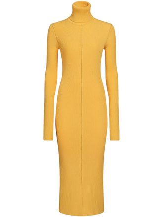 Marni roll-neck ribbed midi dress - Yellow