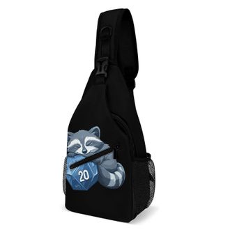 Generic Raccoon Unisex Shoulder Bags Casual Crossbody Chest Bag Sling Backpack for Hiking Cycling Travel