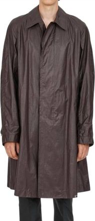 Ferragamo Mens Waxed Cotton Raincoat In Brown