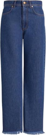 Alberta Ferretti Jeans met franje afwerking - Blauw