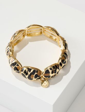 Talbots Leopard Enamel Stretch Bracelet - Leopard/Gold - 001 Talbots