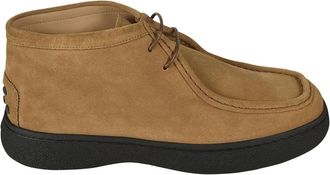 Tod's Veterschoenen - Heren - Veterlaarzen - Bruin - 40 1/2 EU - Leer - Schoenen