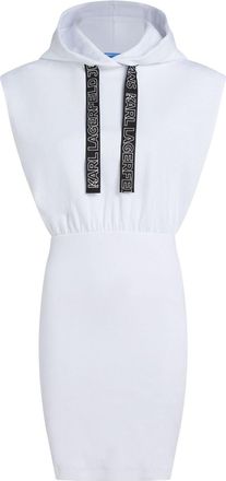 Karl Lagerfeld sleeveless hooded mini dress - White