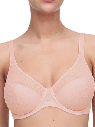 Chantelle Womens Norah Chic Covering Moulded Bra - Pink Polyamide - Size 34FF