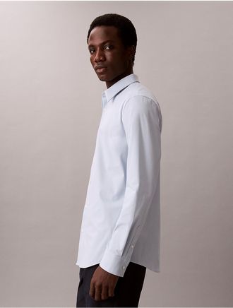 Calvin Klein Mens Tech Stretch Slim Button-Down Shirt - Blue - XS