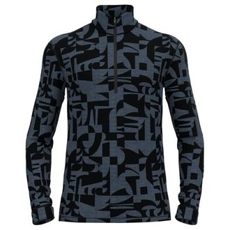 Odlo Merino Heritage Bl Top Turtle Neck L/S Half Zip Merinounterw&auml;sche f&uuml;r Herren | schwarz/blau