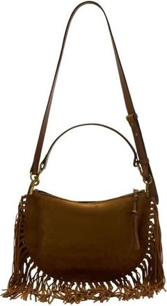 Isabel Marant Fringed Calfskin Shoulder Bag Brown