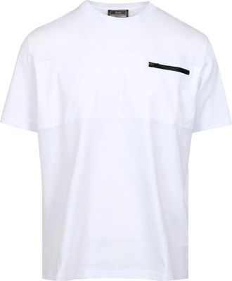 Herno Zip-pocket Panelled T-Shirt - Heren - T-shirts - Wit - L - Katoen - Tops