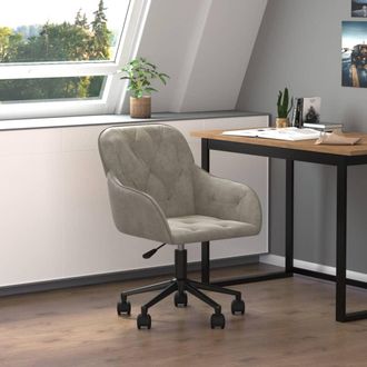 vidaXL Vidaxl - Silla De Oficina Giratoria De Terciopelo Gris Claro
