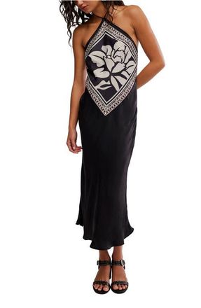 Free People Citrine Midi Dress in Raven Combo at Nordstrom, Size X-Large
