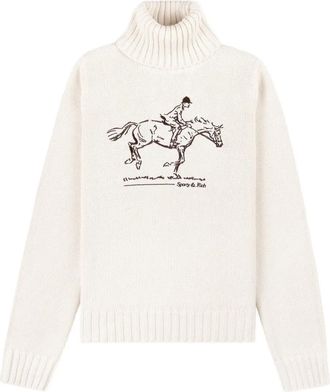 Sporty & Rich Maglione a collo alto con ricamo - Bianco