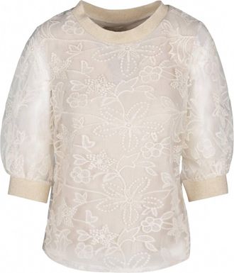 Astrid Womens Woven Lace Top In Sand