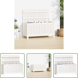 vidaXL Cassa portaoggetti - Contenitore da Giardino Bianco 115x49x60 cm Legno Massello Pino