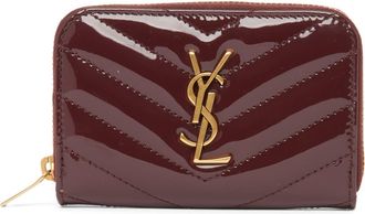 Saint Laurent Cassandre Coin & Card Wallet in Dark Red Wine at Nordstrom