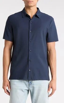 Calvin Klein Classic Fit Button Front Shirt in Ink at Nordstrom Rack, Size Xx-Large