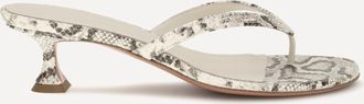 Amina Muaddi Snake-print Juliette Thong Sandals Female 41