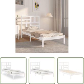vidaXL Letto singolo - Giroletto Bianco in Legno Massello 90x190 cm Single