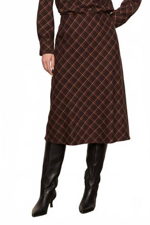 Sanctuary Autumn Plaid Midi Skirt In Cocoa Plaid