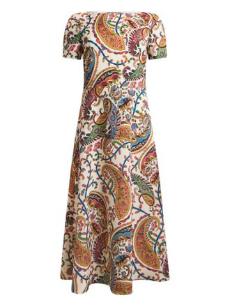 Etro paisley-print midi dress - Neutrals