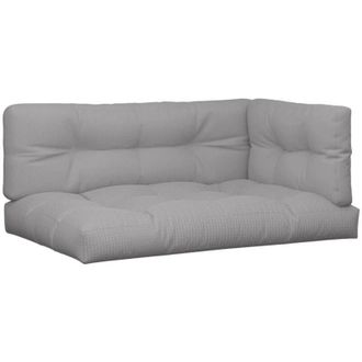 vidaXL Cojines Para Palets 5 Unidades Tela Gris Vidaxl