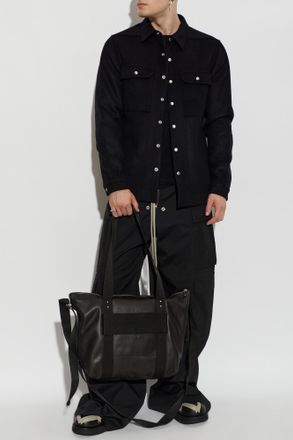 Rick Owens Wool Shirt, Mens, Black