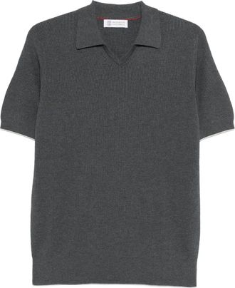 Brunello Cucinelli T-shirt met kraag - Grijs