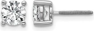 Diamond2Deal 14k Gold 1/5 ct Round Lab Grown Diamond Stud Earrings Screw Back VS Clarity, D-E Color