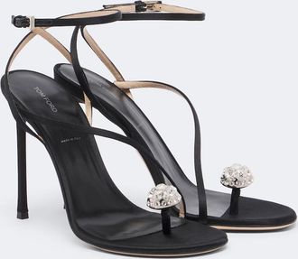 Tom Ford Sandalias de sat&eacute;n con cristales