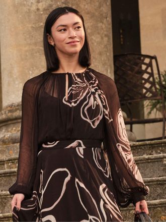 Fat Face FatFace Emmy Black Floral Petite Blouse