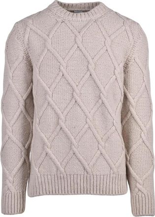 Eleventy Heren, Truien, Beige, Maat: L Wol
