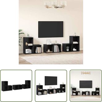 vidaXL Armadi per TV - Set mobile TV 6 pcs Rovere Nero Legno multistrato