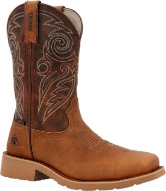 Rocky Mens Monocrepe 12 Waterproof Leather Western Boo In Tobacco M
