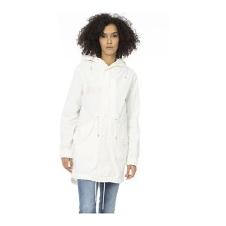 Mr & Mrs Italy Parka Lungo con Cappuccio Regolabile - - Jackets - Donna - Bianco - L