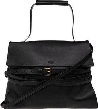 Moschino Nappa Leather Belted Shoulder Bag