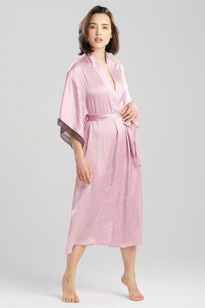 Natori Ashley Icon Robe with Lace in Tea Pink at Nordstrom, Size Medium