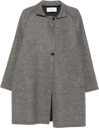 Harris Wharf London Textured Wool-Cashmere Blend Coat With High Collar