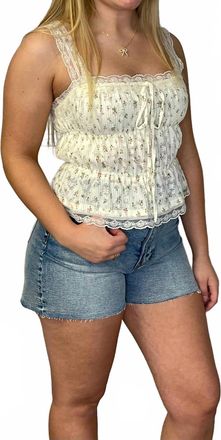 Bailey Rose Womens Sweetheart Tank Top In Ivory Floral