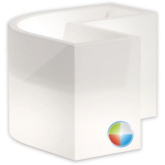 Monacis Jardinera De Resina Luminosa Lampara Rectangular 80x80x35x72x72x27 Cm Mod. Flowerpot Angular Led Led Multicolor Con Bater&iacute;a Solar
