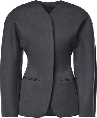 Jacquemus Ovalo Jacket - Dames - Blazers - Grijs - XS - Katoen - Jassen