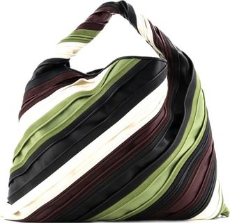 Bottega Veneta Hop Striped Leather and Suede Large hobo bag - Multicolore