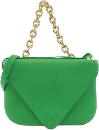 Bottega Veneta Pre-owned Shoulder Bags, female, Green, Size: ONE SIZE Pre-owned Leather Shoulder Bag