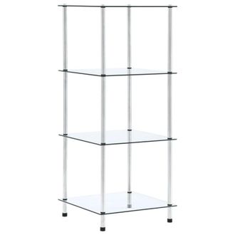 vidaXL Scaffale A 4 Livelli Trasparente 40x40x100cm In Vetro Temperato - Vidaxl
