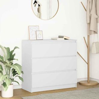 Berkfield Home Sideboard White 80x35x76 cm Engineered Wood | Size: 80 x 35 x 76 cm