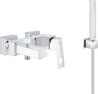 GROHE Pack Mezclador Mec&aacute;nico De Pared Para Ba&ntilde;o Y Ducha Con 2 Orificios Eurocube Completo Cromado
