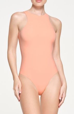 SKIMS Fits Everybody High Neck Bodysuit in Faded Nectar at Nordstrom, Size X-Large Regular