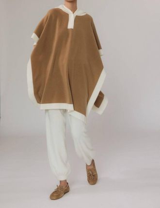 Madeleine Thompson Hawk Pull-On Poncho In Camel
