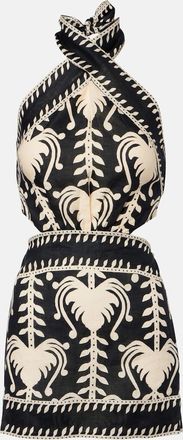 Johanna Ortiz Abito corto con stampa e cut-out