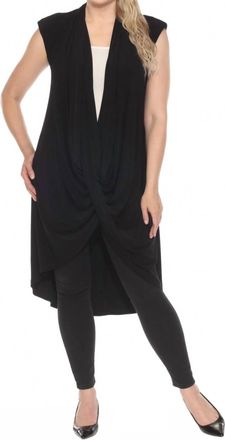 Joseph Ribkoff Cap Sleeve Longline Cover Up Top In Black