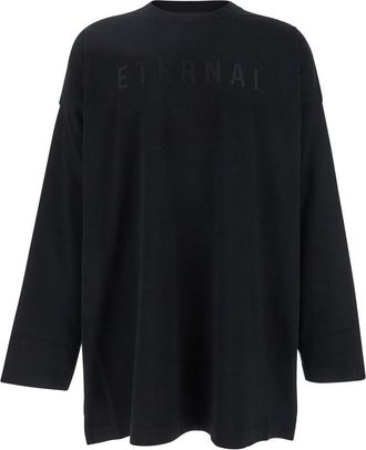 Fear of God Black T-shirt With Eternal Print On The Front And Logo Patch On The Back In Cotton Man